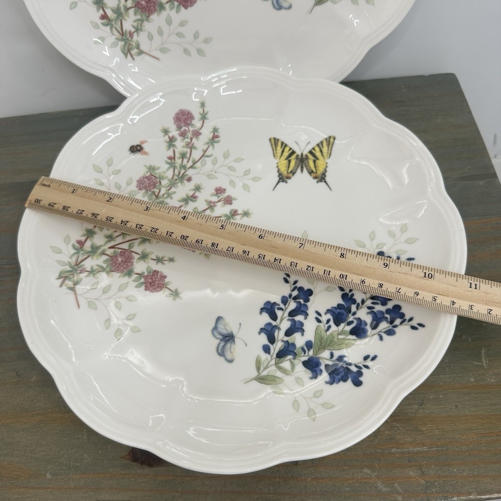 Set Of 2 LENOX Butterfly Meadow Herbs Dinner Plate 10.75" Matching Set Yellow - Picture 4 of 8